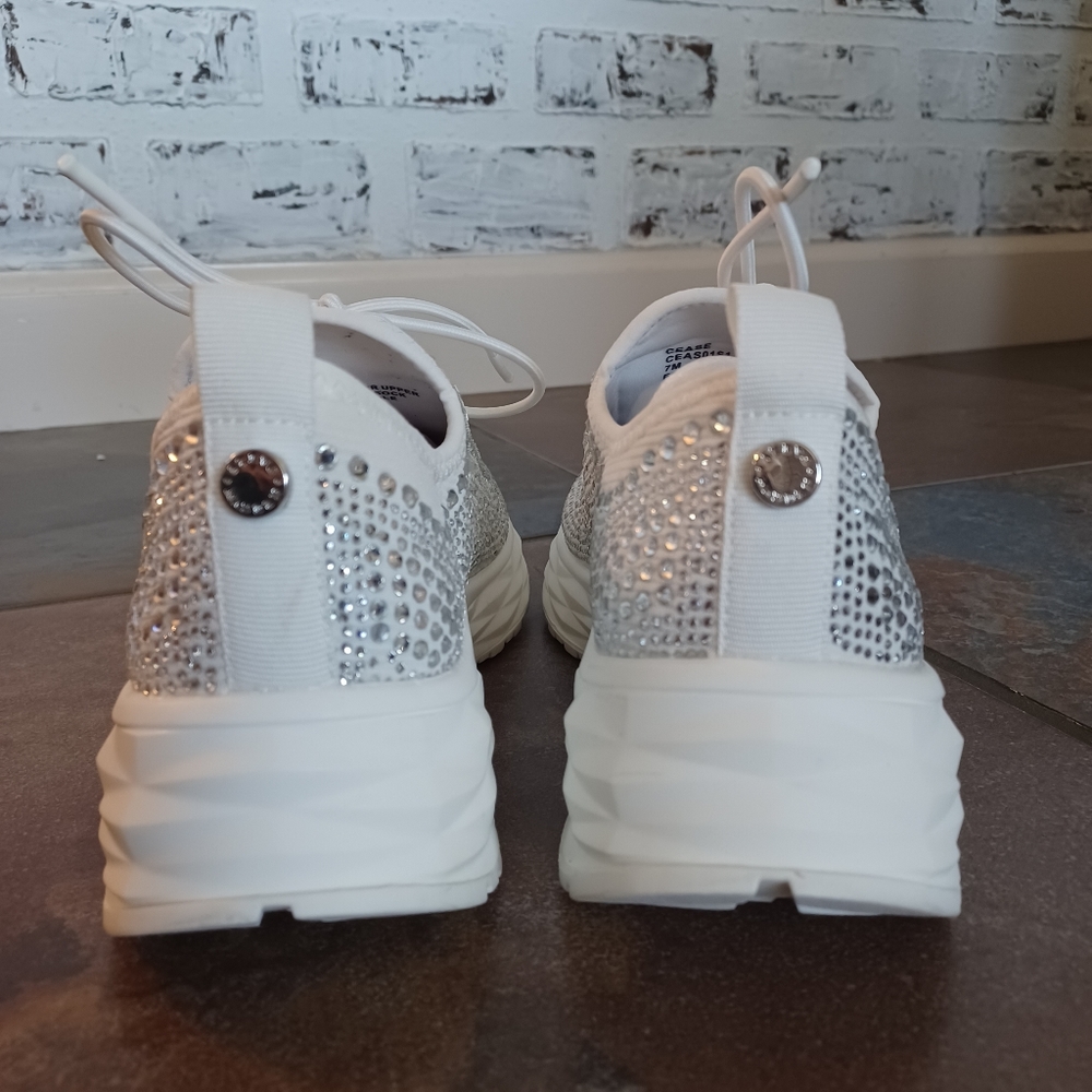Steve Madden White Crystal Sneakers Brand New - Picture 11 of 16